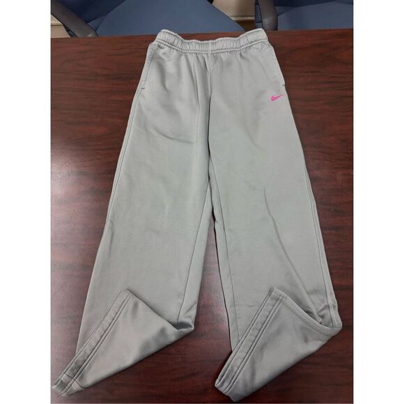 Nike Kids Therma-Fit Grey Track Pants with Pockets Size Large - Picture 1 of 8